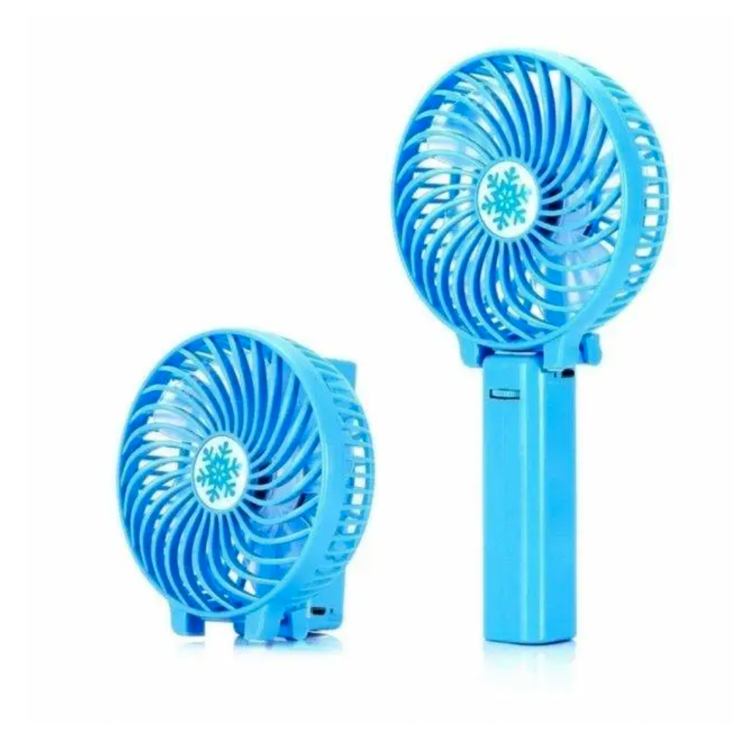 Портативний вентилятор Handy Mini Fan з ручкою та ліхтарем 10 см Блакитний - фото 3