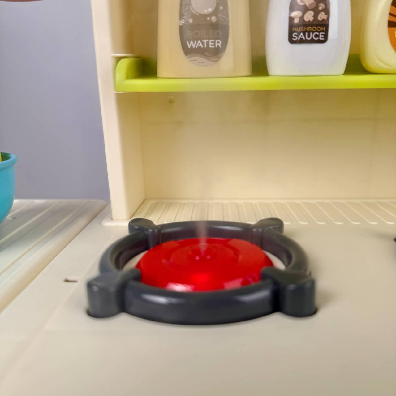 Детская кухня с паром/светом/звуком/посудой/овощами/холодильником 63 элемента 70 см (29480938) - фото 5