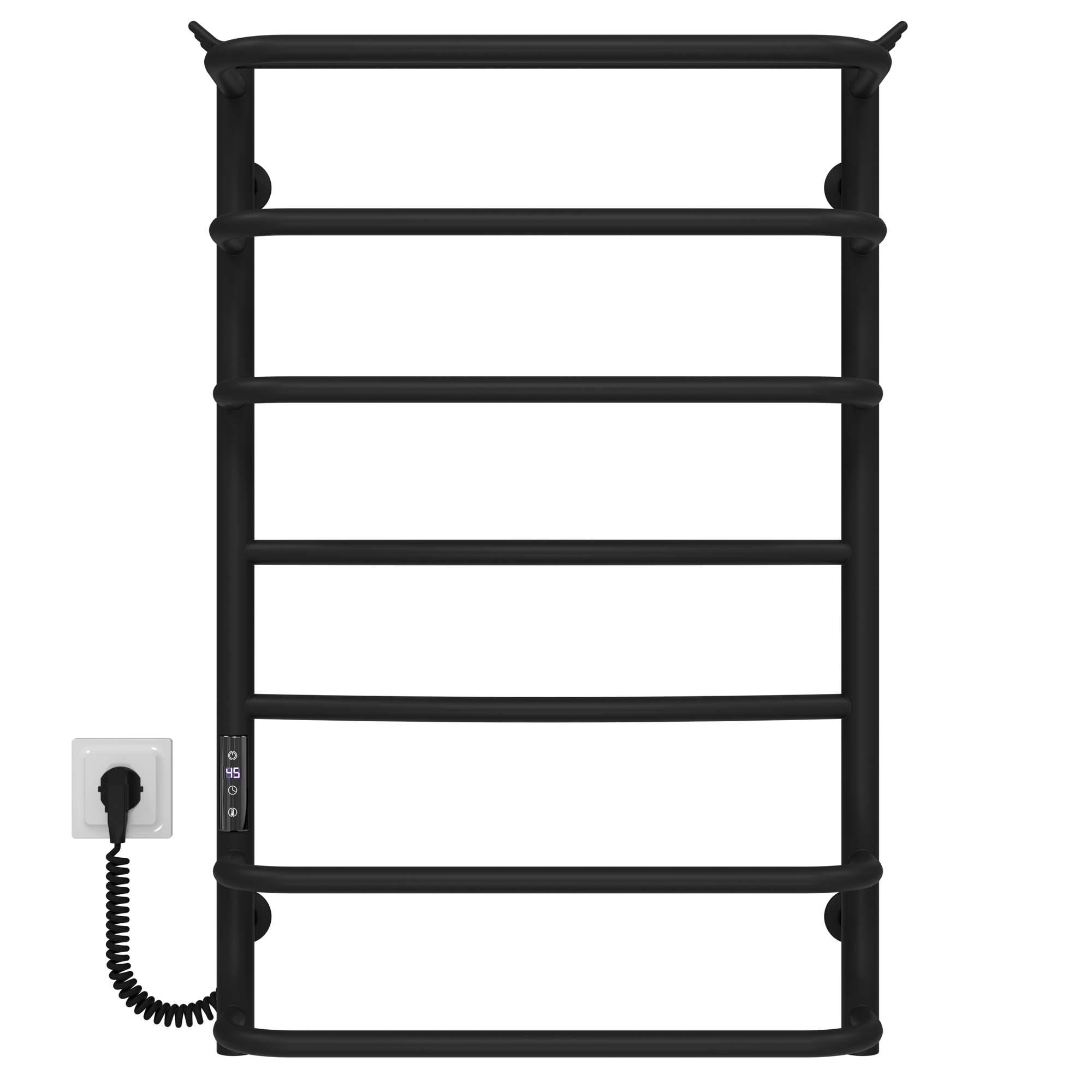 Полотенцесушитель электрический Deffi Юность П7 JD03 левое подключение нержавеющая сталь 500x800 мм Черный (C.YU.80.50.7.EBL1)