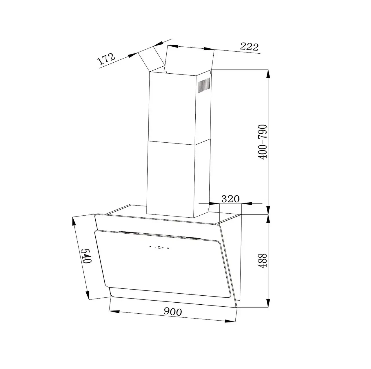 Витяжка кухонна KLARSTEIN Aurica 90 сенсорна 600 м3/год (10032767) - фото 4