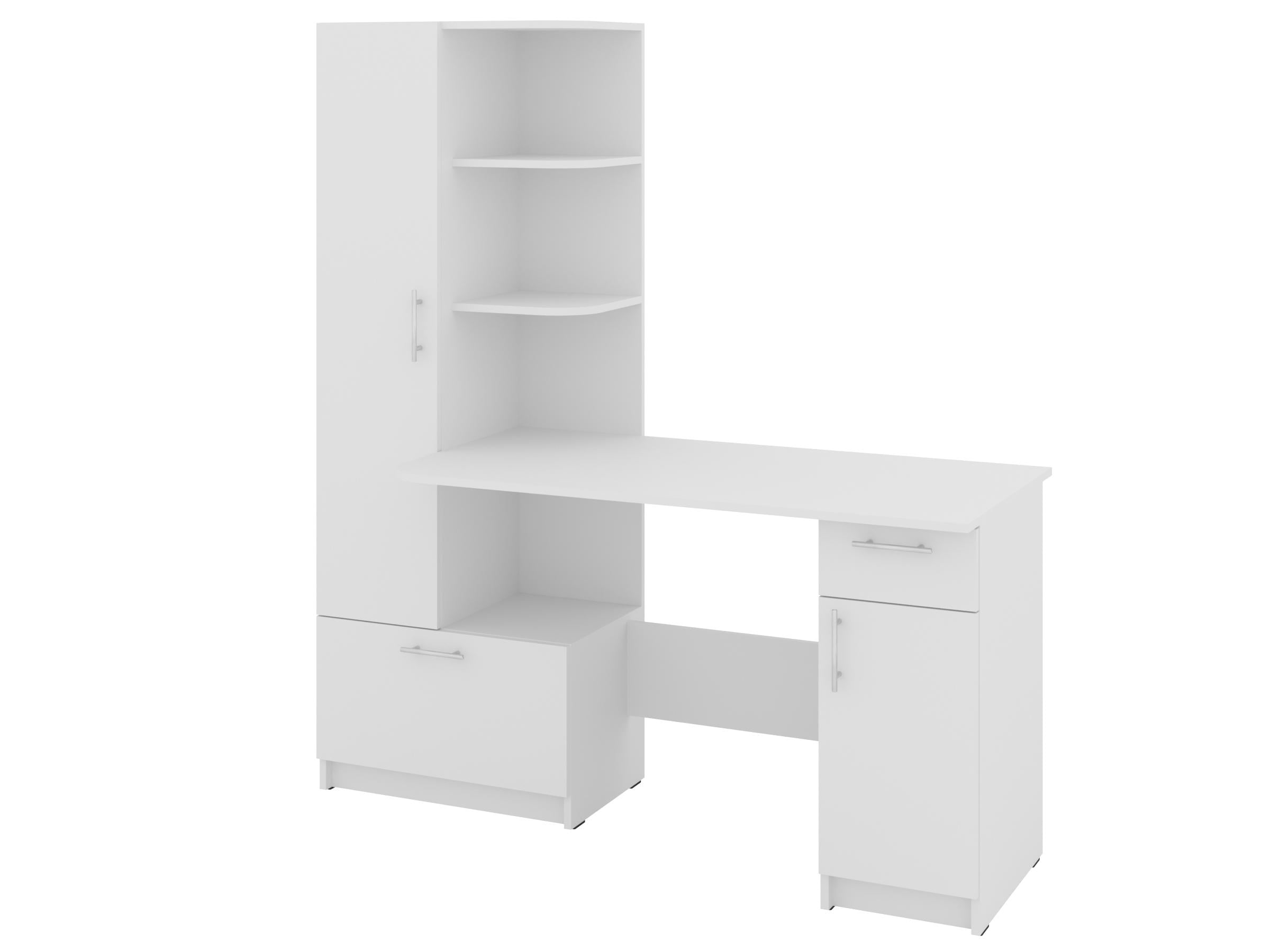 Письменный стол PEHOTIN Шанс-Л 150х60х75/164,5 см Белый (PN-101682) Письменный стол PEHOTIN Шанс-Л 150х60х75/164,5 см Белый (PN-101682)