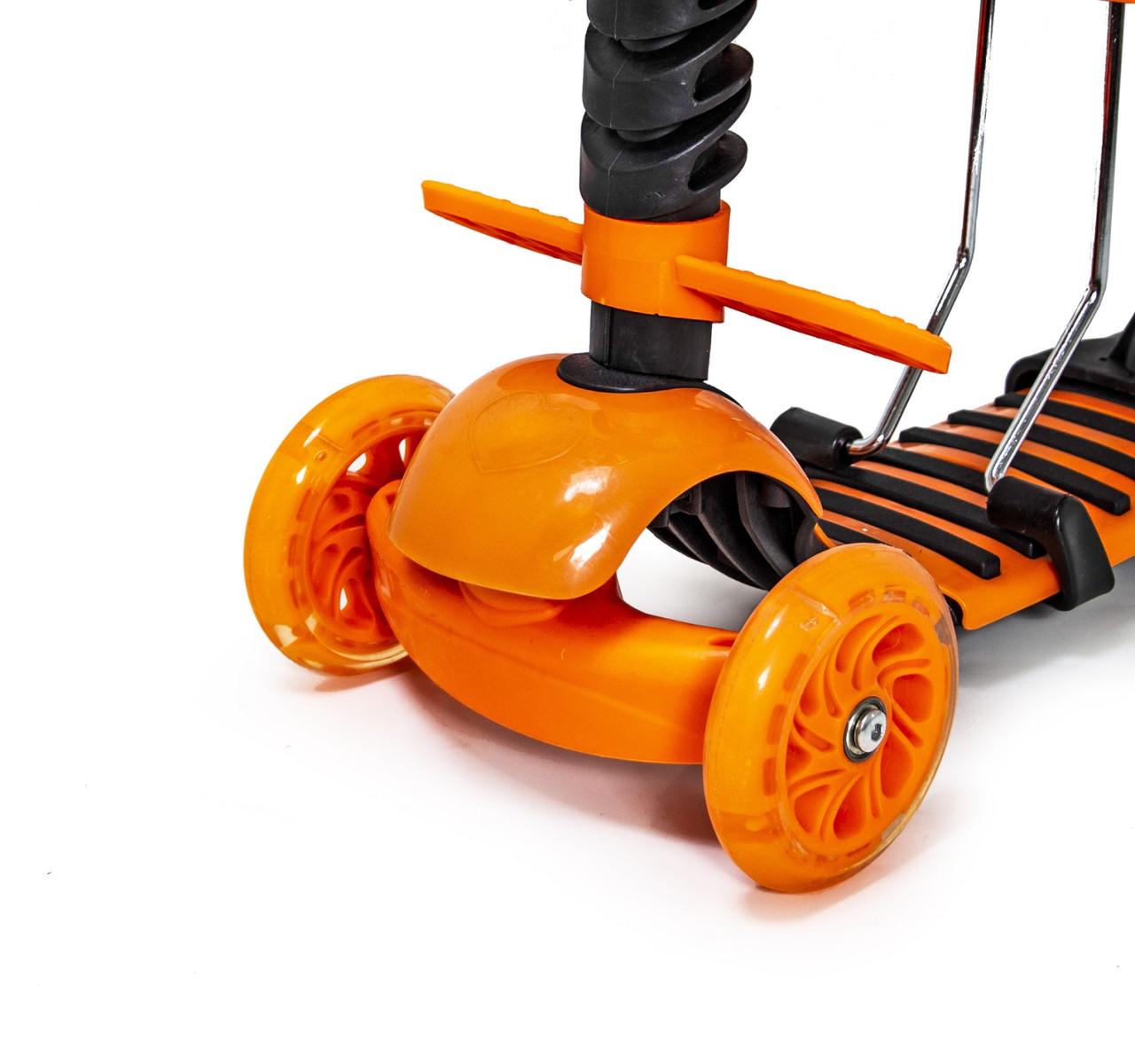 Самокат с защитным бампером Scooter 5в1 Оранжевый - фото 3 Самокат с защитным бампером Scooter 5в1 Оранжевый - фото 3