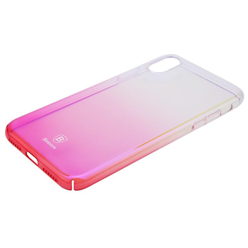 Чохол-накладка Baseus Glaze Series for iPhone X, Pink