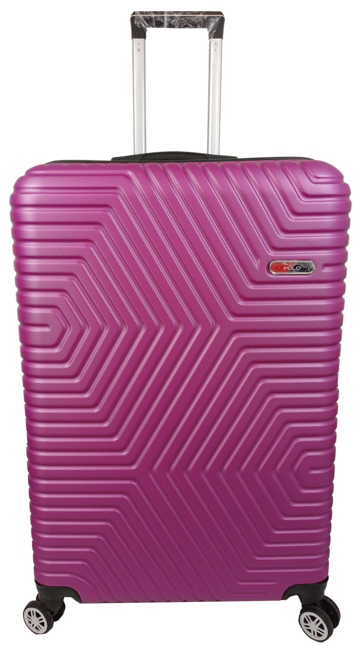 Валіза на колесах GD Polo велика пластикова 115 л Темно-рожевий - фото 3