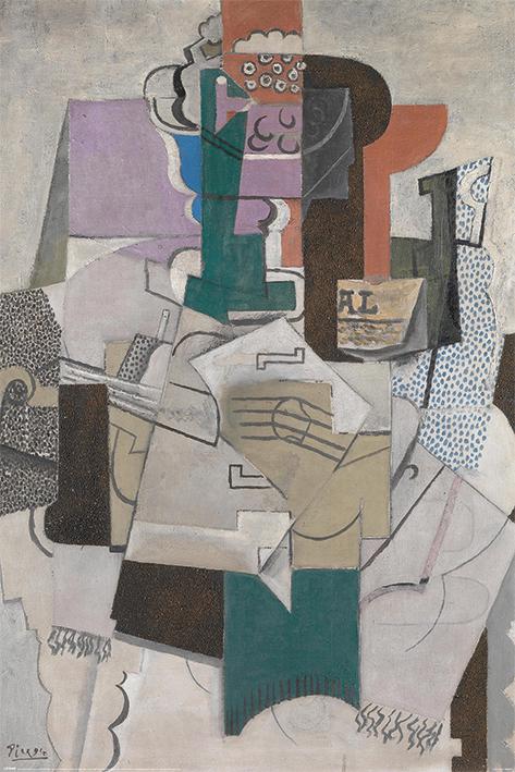 Постер плакат Пикассо Блюдо С Фруктами, Бутылка И Скрипка/Picasso Fruit Dish, Bottle and Violin 61x91,5 см