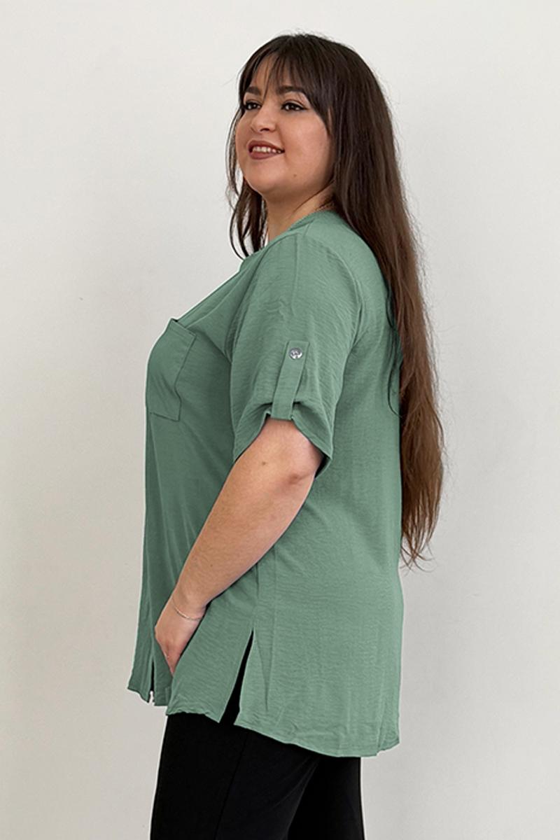 Рубашка батальная женская PANNI Лада жатка р. 64-66 Фисташковый (Р2508252226) - фото 3 Рубашка батальная женская PANNI Лада жатка р. 64-66 Фисташковый (Р2508252226) - фото 3