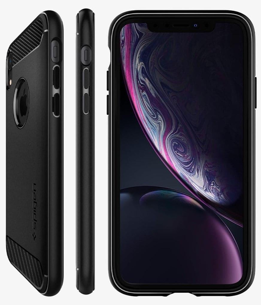 Чехол силиконовый противоударный Spigen Rugged Armor 064CS24871 (Original) для Iphone XR Matte Black - фото 3