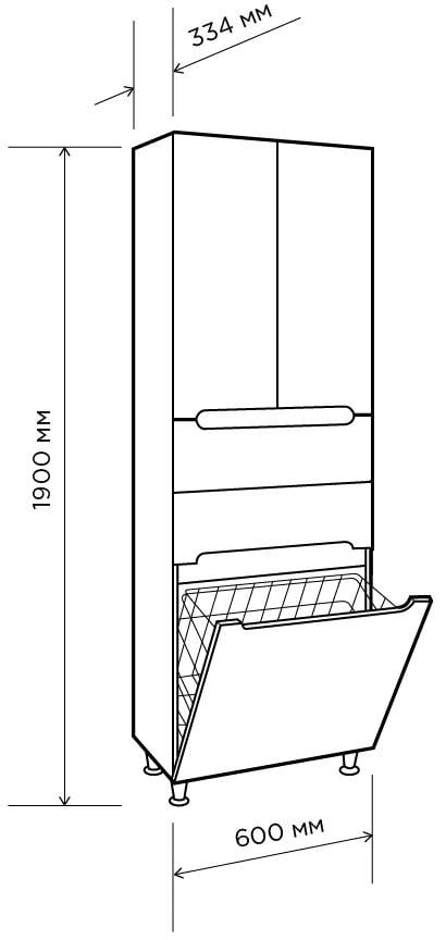 Пенал в ванную комнату П11К60 Симпл Белый (00001PK) - фото 3