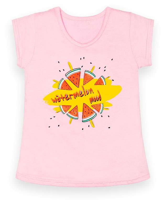 Футболка детская хлопковая для девочки Gabbi FT-22-10/1 Good mood 104 см Розовый (13141)