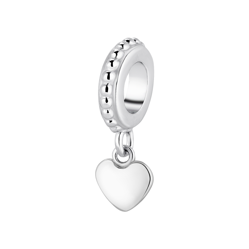 Подвес серебряный на браслет висюлька разделитель с Сердцем без камней