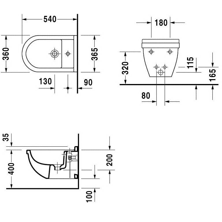 Біде підвісне DURAVIT Starck 3 2280150000 (142657) - фото 2