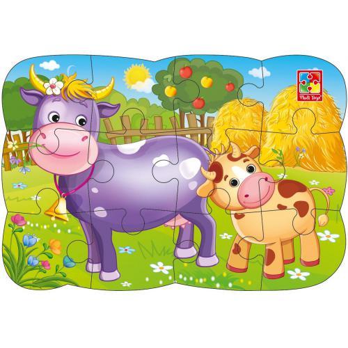 Пазлы на магните Vladi Toys VT3205-74 Корова и теленок А5