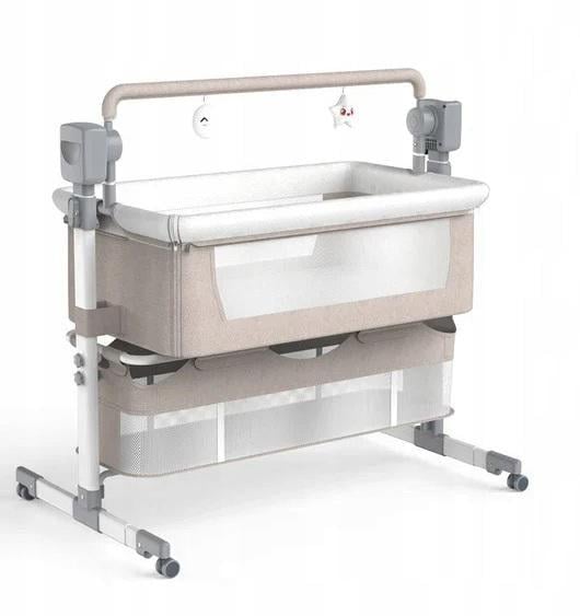 Ліжечко приставне з автоматичним заколисуванням Magic з пультом/Bluetooth Бежевий (XYT601) Ліжечко приставне з автоматичним заколисуванням Magic з пультом/Bluetooth Бежевий (XYT601)