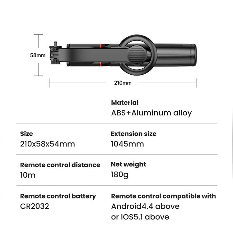 Монопод с треногой Proove Magnet Stick для телефона Черный (MPMG00010001) - фото 9