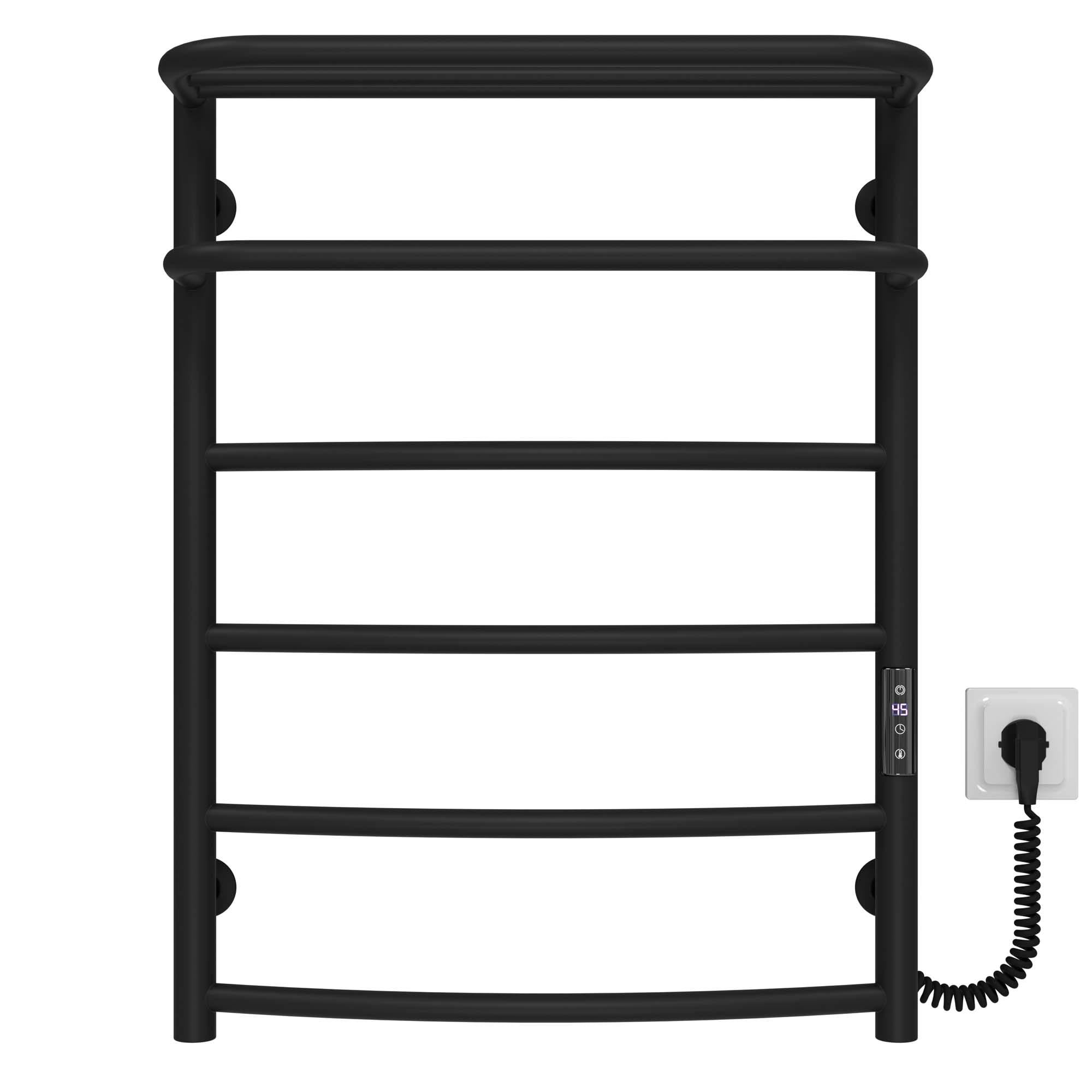 Полотенцесушитель электрический Deffi Отель П6 JD03 правое подключение нержавеющая сталь 500х700 мм Черный (C.OD.70.50.6.E.B.R.1)