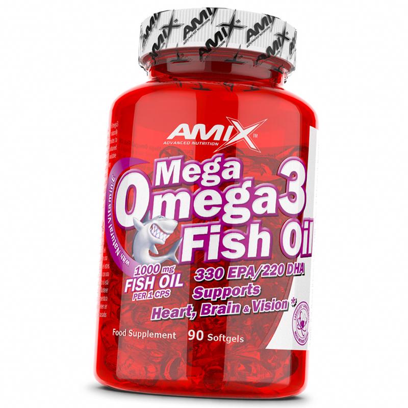 Омега 3 с натуральным витамином Е Amix Nutrition Mega Omega 3 Fish Oil 90 гел. капс. (67135003)