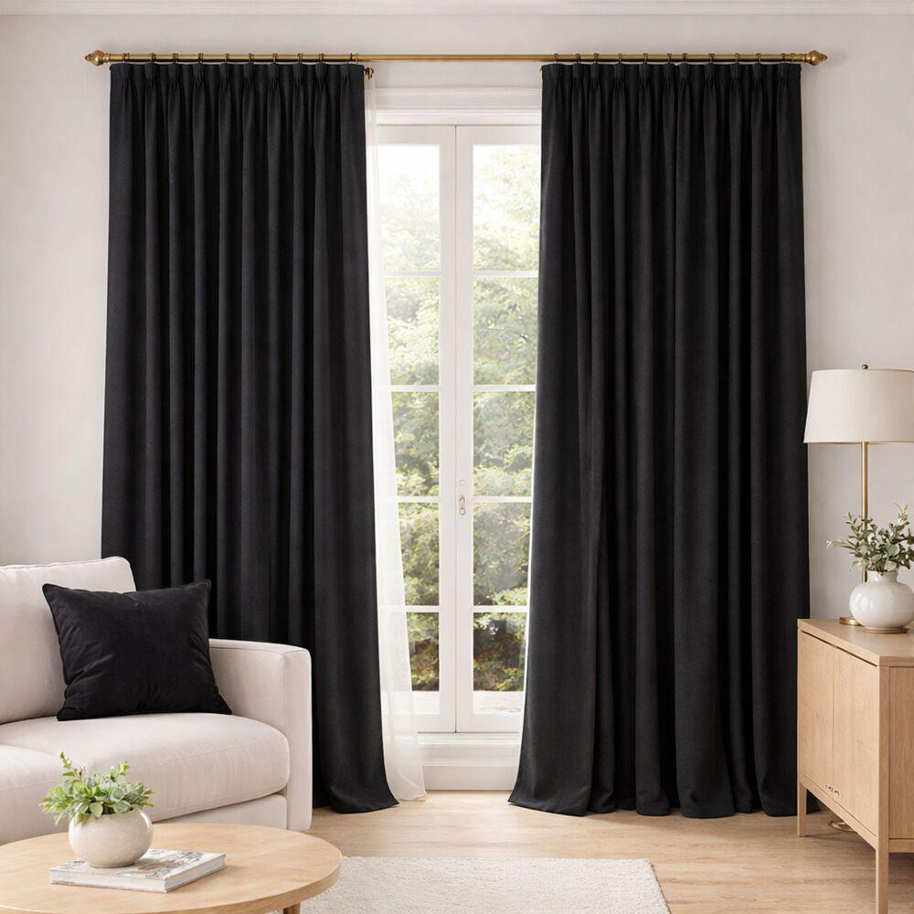 Комплект штор Soft Velvet Lux V-32 на шторной тесьме 150х260 см 2 шт. Черный (27318)