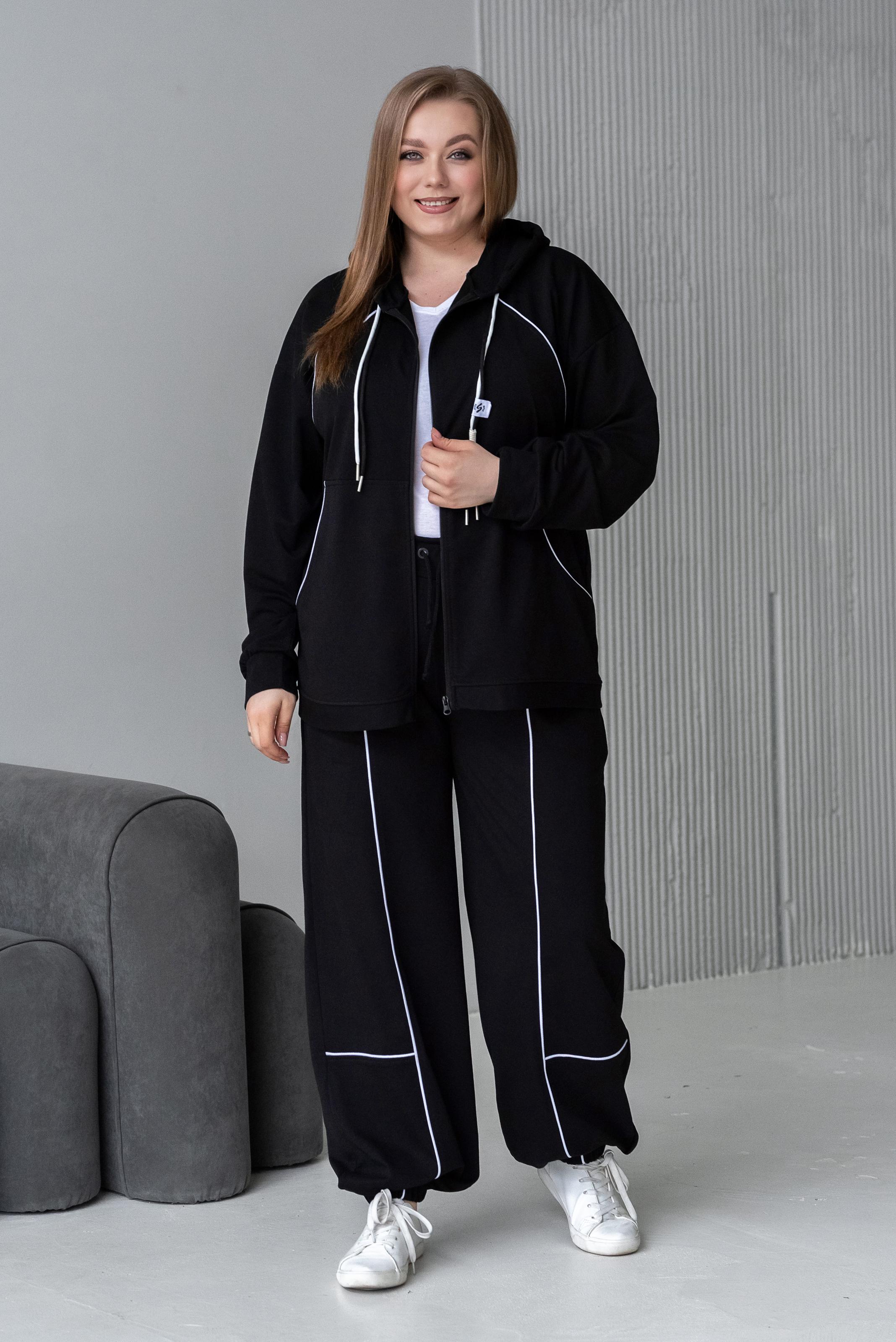 Спортивный костюм женский Тэч р. 48 Черный - фото 3