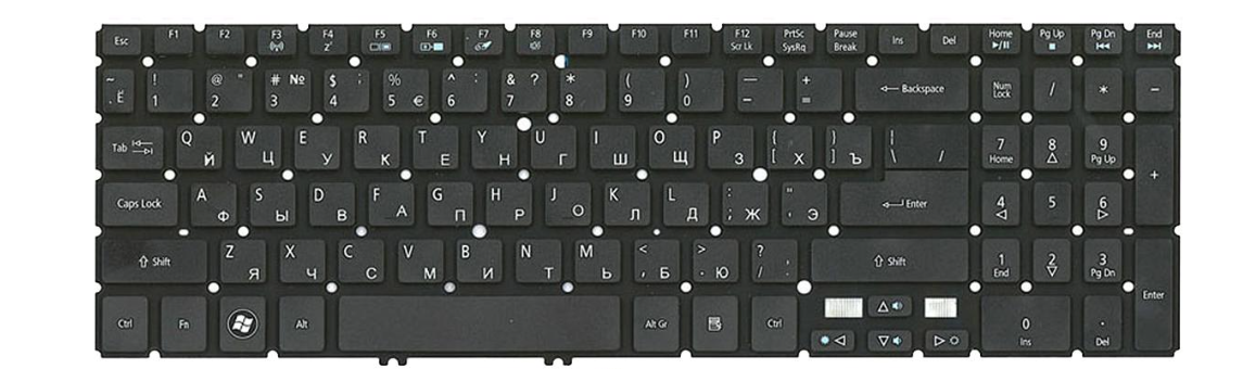 Клавиатура для ноутбука Acer Aspire Timeline M5-581T с подсветкой клавиш матовая (60.RYKN5.010)