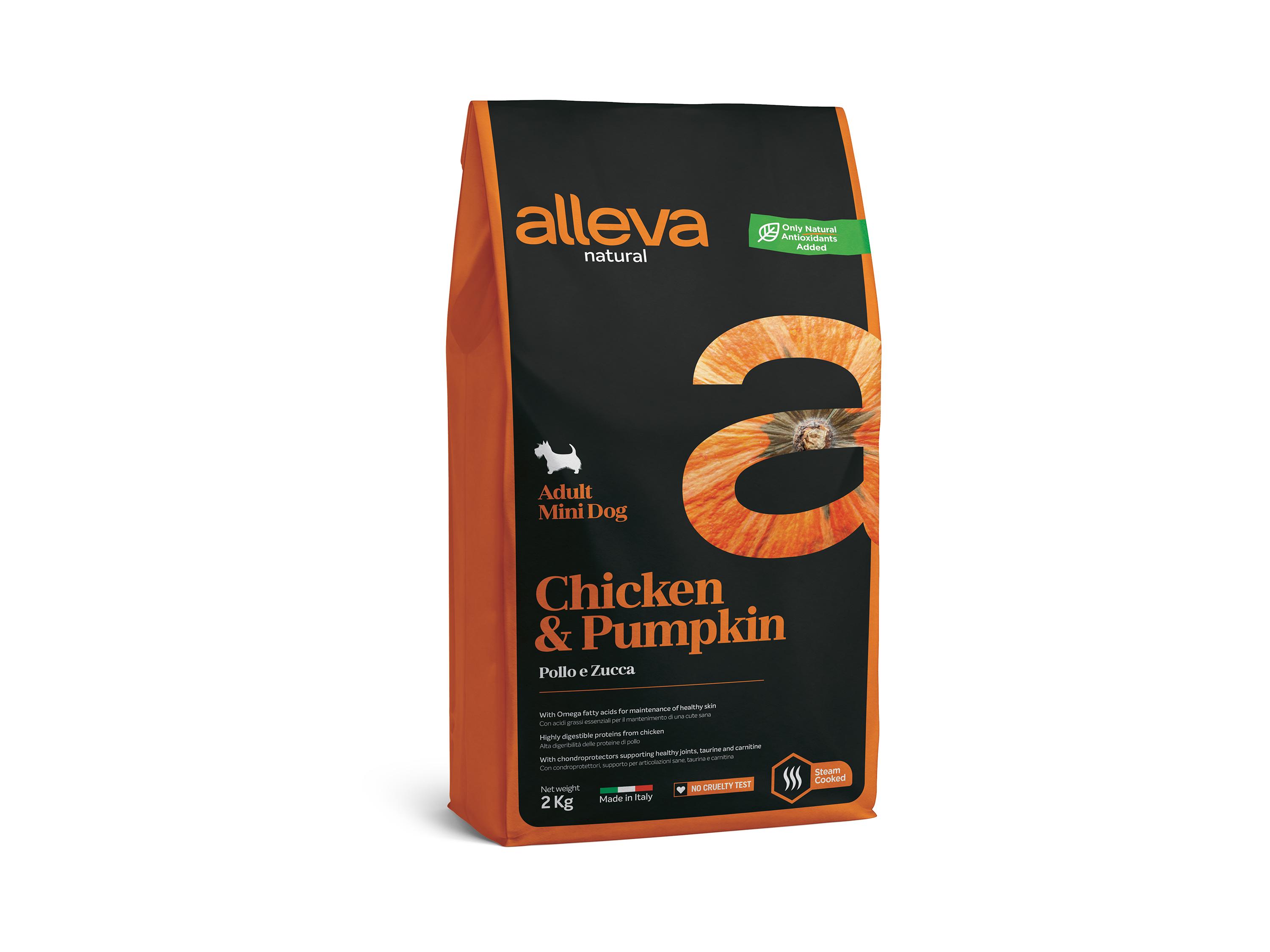 Корм сухий для дорослих собак міні і малих порід Alleva NATURAL Chicken&Pumpkin MINI з куркою та гарбузом 2 кг (P00206)