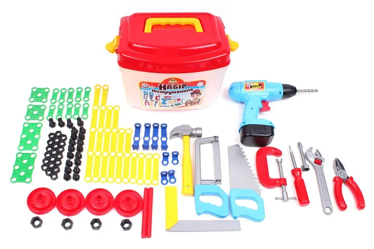 Детский игровой набор ТехноК Набор инструментов из пластика 26х19х18 см Разноцветный (150-98-TH4395)