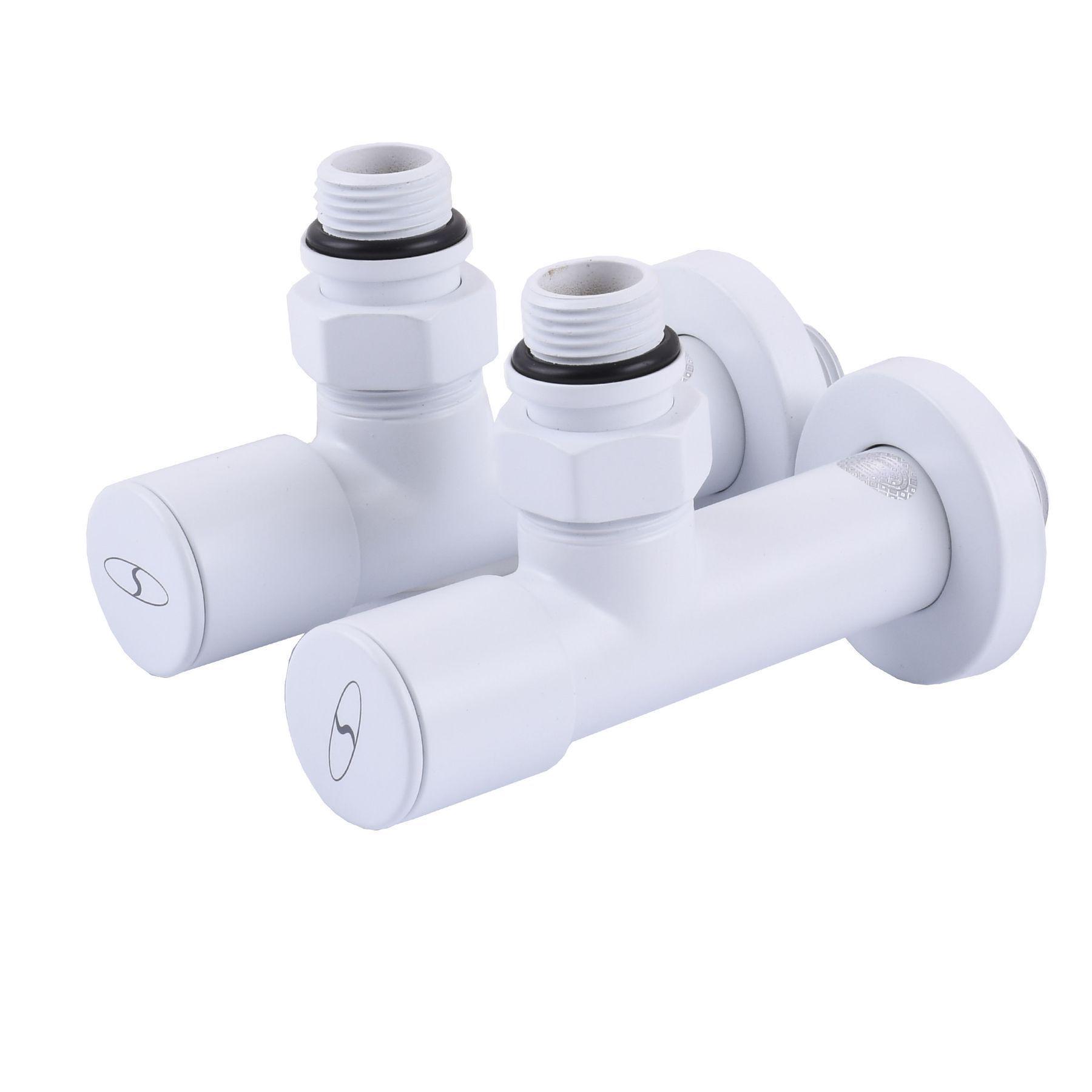 Набор угловой кран вентильный с американкой Solomon LUX 1/2" 7777 2 шт. White (000020285)