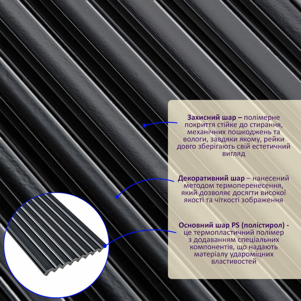 Рельс декоративный PS 2900х120х11 мм Черный (SW-00002148) - фото 2 Рельс декоративный PS 2900х120х11 мм Черный (SW-00002148) - фото 2