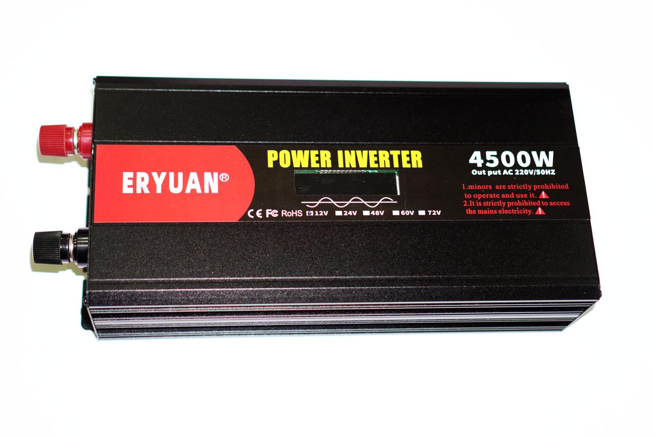 Автомобильный инвертор ERYUAN с чистой синусоидой 4500W LCD AC/DC 12V с вольметром (17921771) - фото 6