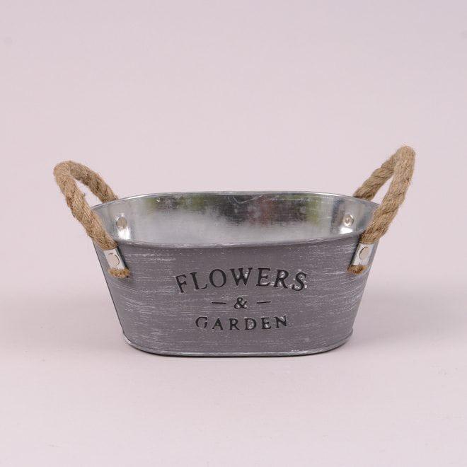 Кашпо металлическое овальное Flora Flowers & Garden 38867 (DR013550)