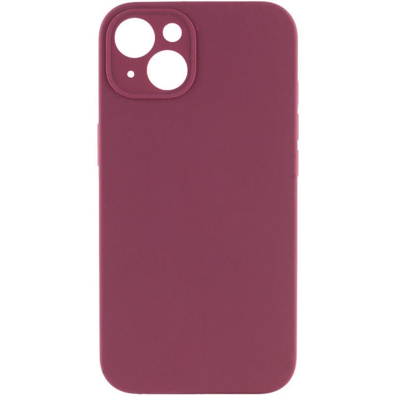Противоударный чехол Silicone Case Full Camera Protective (AA) NL для Apple iPhone 13 (6.1") Бордовый / Plum