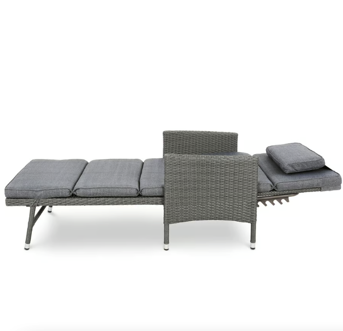 Шезлонг садовый Di Volio Breso из ротанга Серый (4508) - фото 10 Шезлонг садовый Di Volio Breso из ротанга Серый (4508) - фото 10