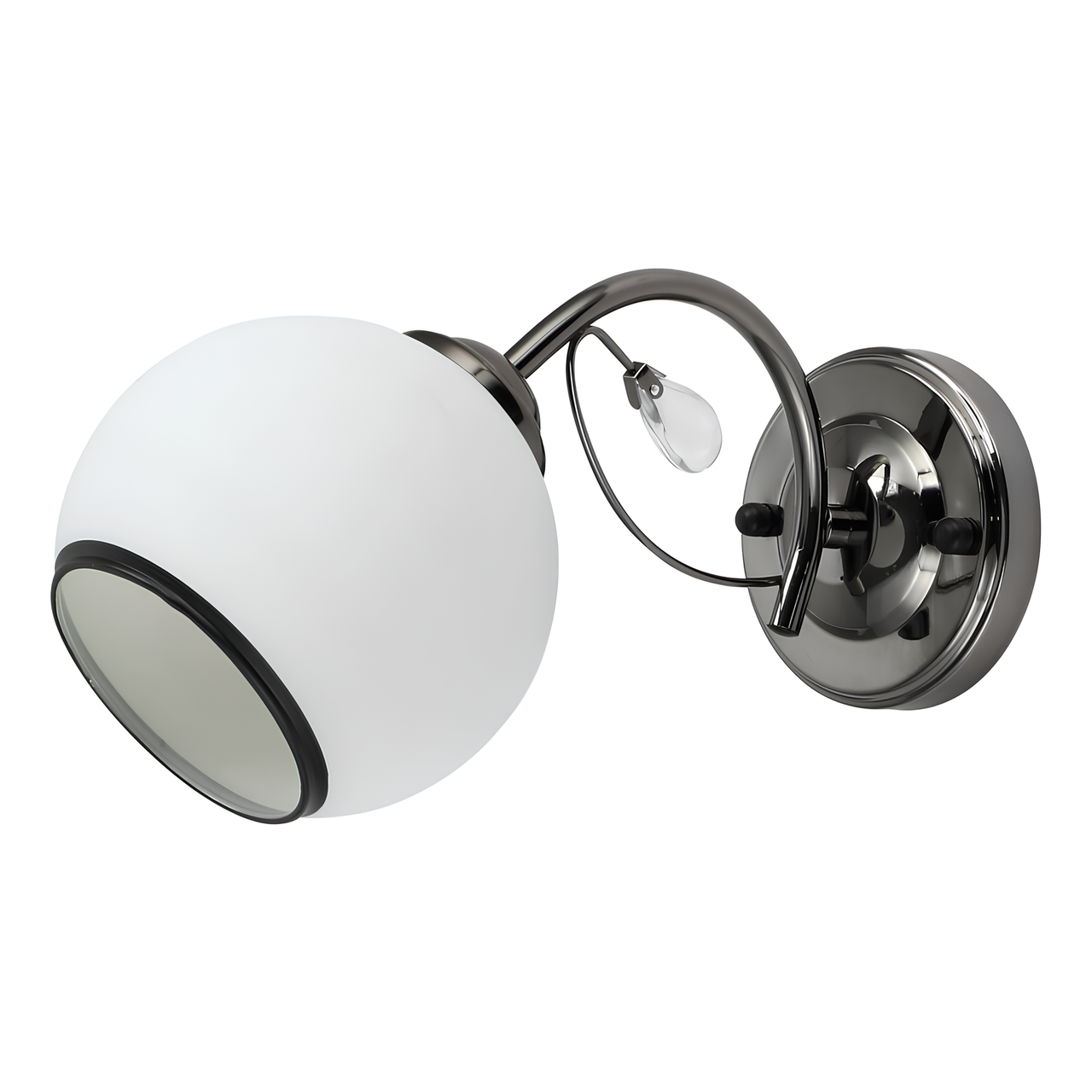 Бра Valeso с плафоном в форме шара под лампу Е27 Черный перламутровый (G 07465/1W Pearl black)