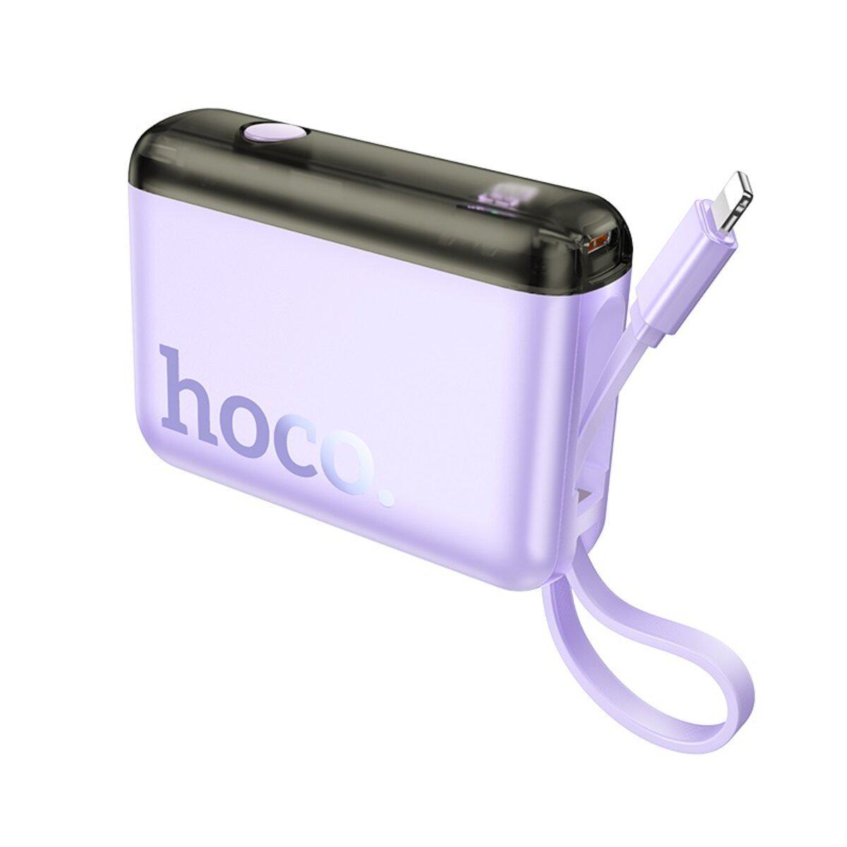 Повербанк Hoco J139 Hero 10000 mAh із вбудованим кабелем Lightning та швидкою зарядкою 22,5W Фіолетовий (612154)