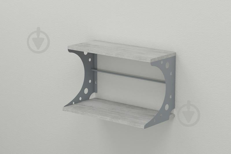 Полка настенная Ferrum-decor Букин 330x700x240 металл Серый ДСП Урбан Лайт 16 мм (BUK0063)