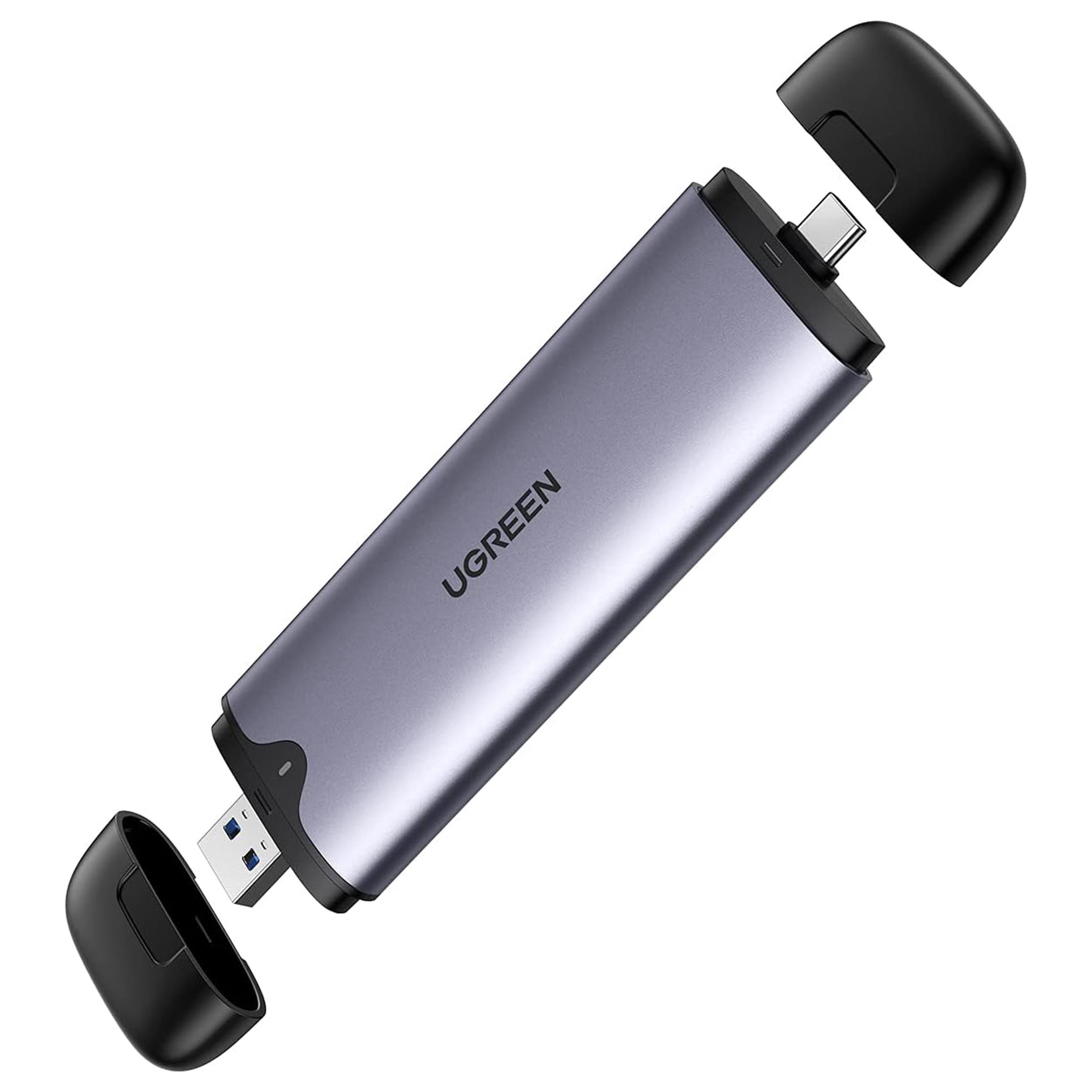 Корпус UGREEN для M.2 NVME SSD PCI-e дисків 10 Гбіт/с Type-C/USB Порти M та B&M 2242/2280 Сірий (70532)