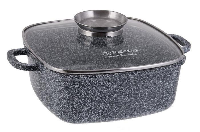 Кастрюля-котел с крышкой Edenberg 3974EB из литого алюминия и мраморным покрытием 5,5 л (f2089f8d)
