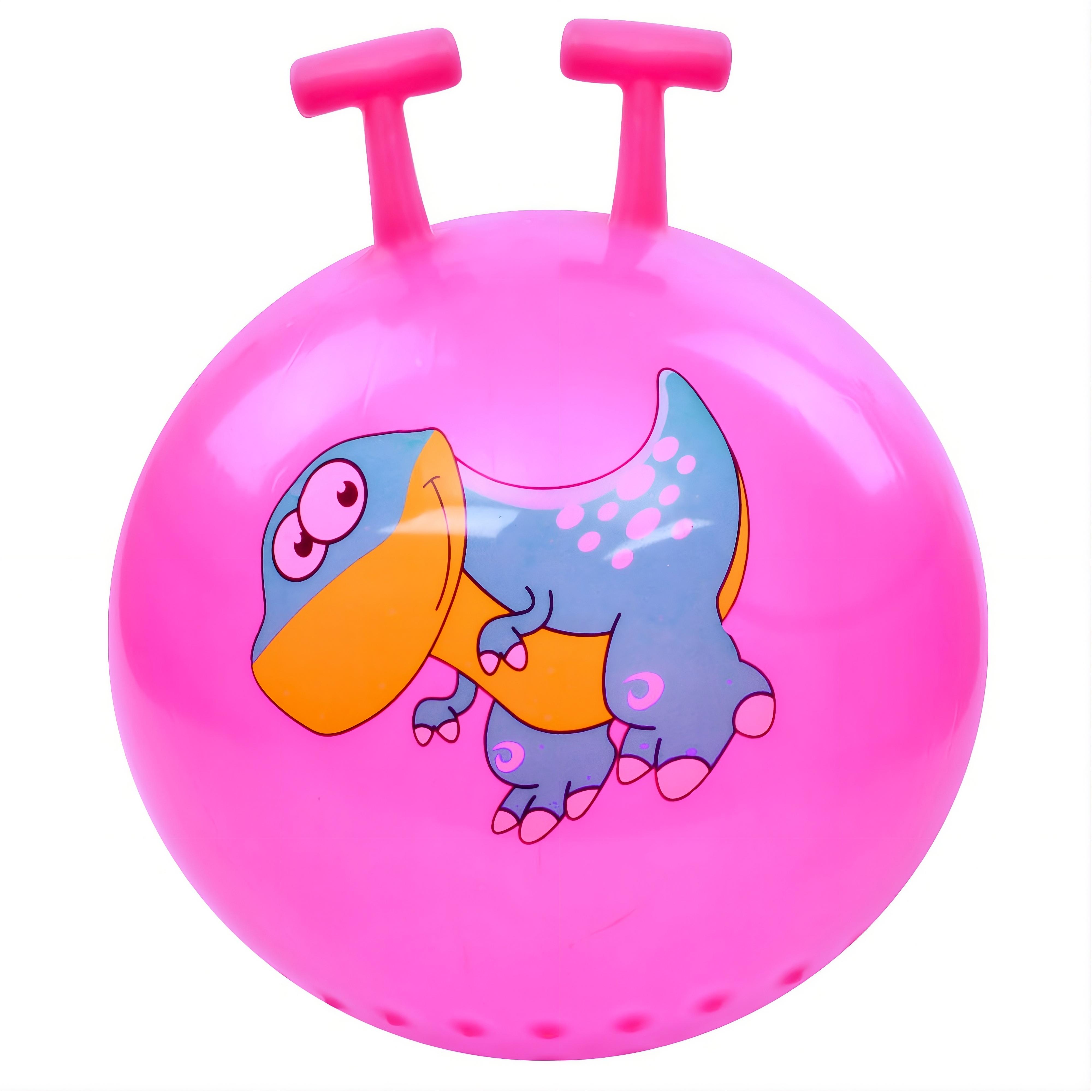 Фитнес-мяч детский MS 3723-2 с рожками 45 см 380-400 г с рисунком динозавра Розовый (33677568)