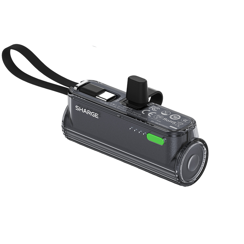 Повербанк sharge flow Mini 2 компактный с интегрированным кабелем для iPhone и Galaxy USB-C 22,5W