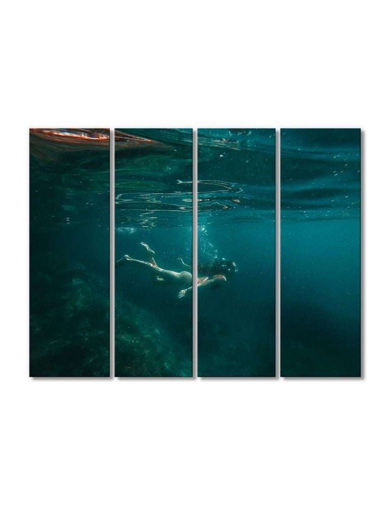 Картина модульная Подводное плавание 4 модуля 60x90 см (045506Lyudi)