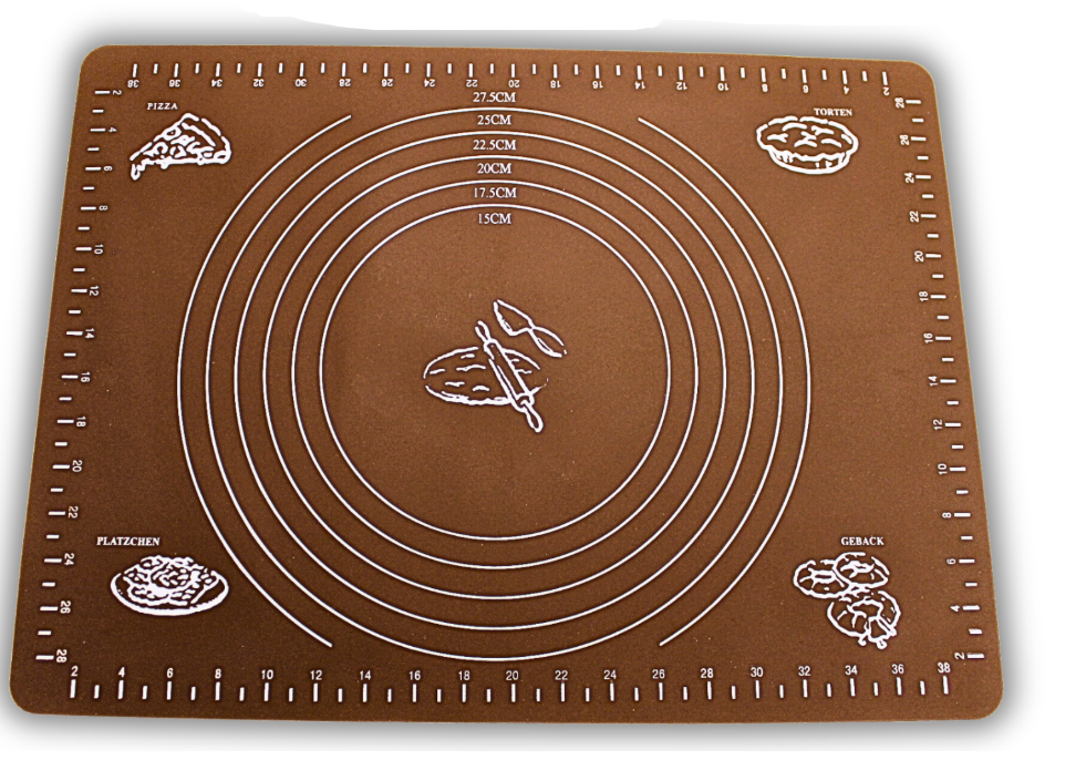 Коврик для теста силиконовый с разметкой 40х30 см Коричневый
