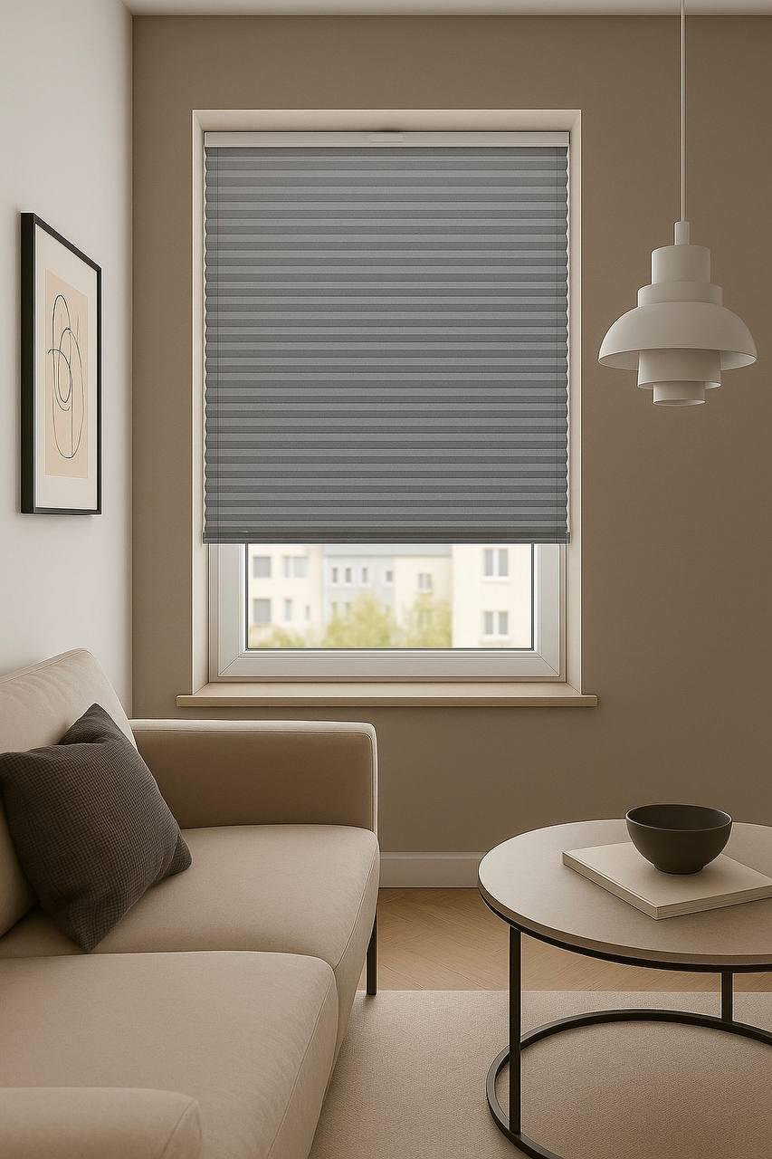 Штора-плиссе тканевая 56х160 см Серый (28585416) - фото 3 Штора-плиссе тканевая 56х160 см Серый (28585416) - фото 3