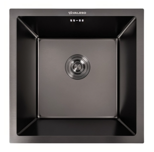 Мойка для кухни Valeso Handmade монтаж под столешницу PVD 3,0/0,8 мм 44х44 см Черный