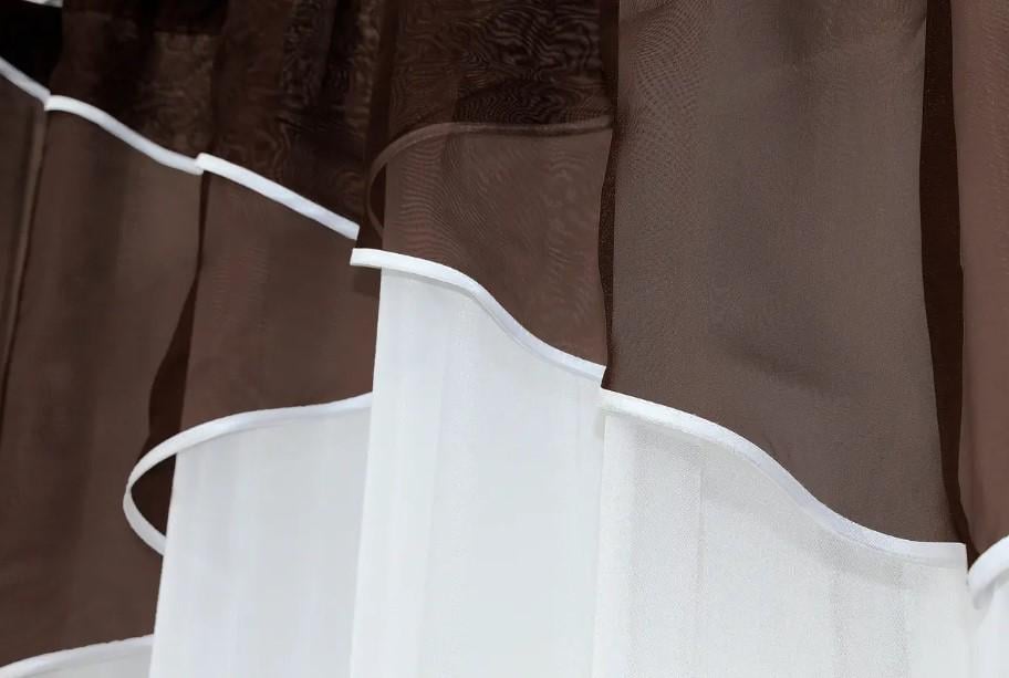 Тюль арка на кухню с ламбрекеном шифон 270х170 см Венге/Белый (025к) - фото 4 Тюль арка на кухню с ламбрекеном шифон 270х170 см Венге/Белый (025к) - фото 4