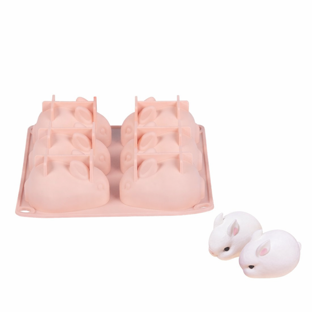 Форма силиконовая Кролик 3D 132x135 мм Пудровый (40939S/2)