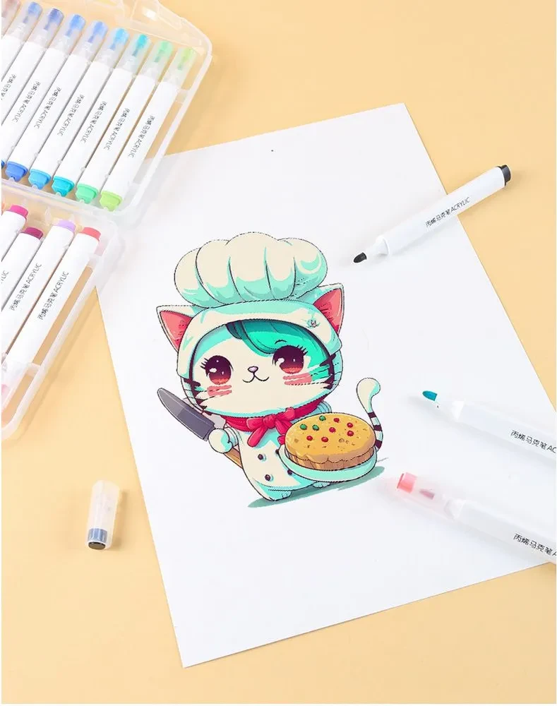 Набор универсальных акриловых маркеров Y04 с кейсом 24 цветов (10029) - фото 5 Набор универсальных акриловых маркеров Y04 с кейсом 24 цветов (10029) - фото 5