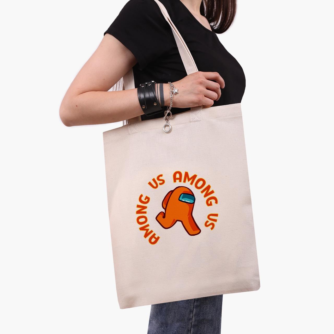 Эко сумка шоппер Among Us Orange 41х35 см Бежевый (9227-2408-WT)