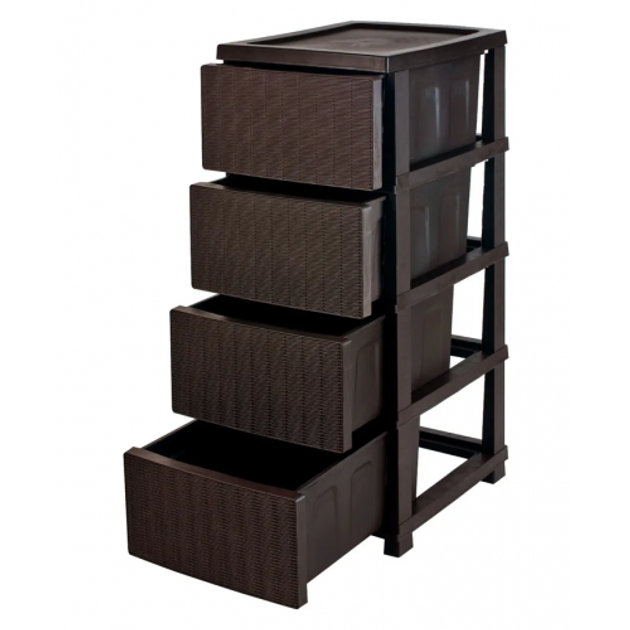 Комод R-Plastic Ротанг 4 шухляди 35x45x86 см Коричневий