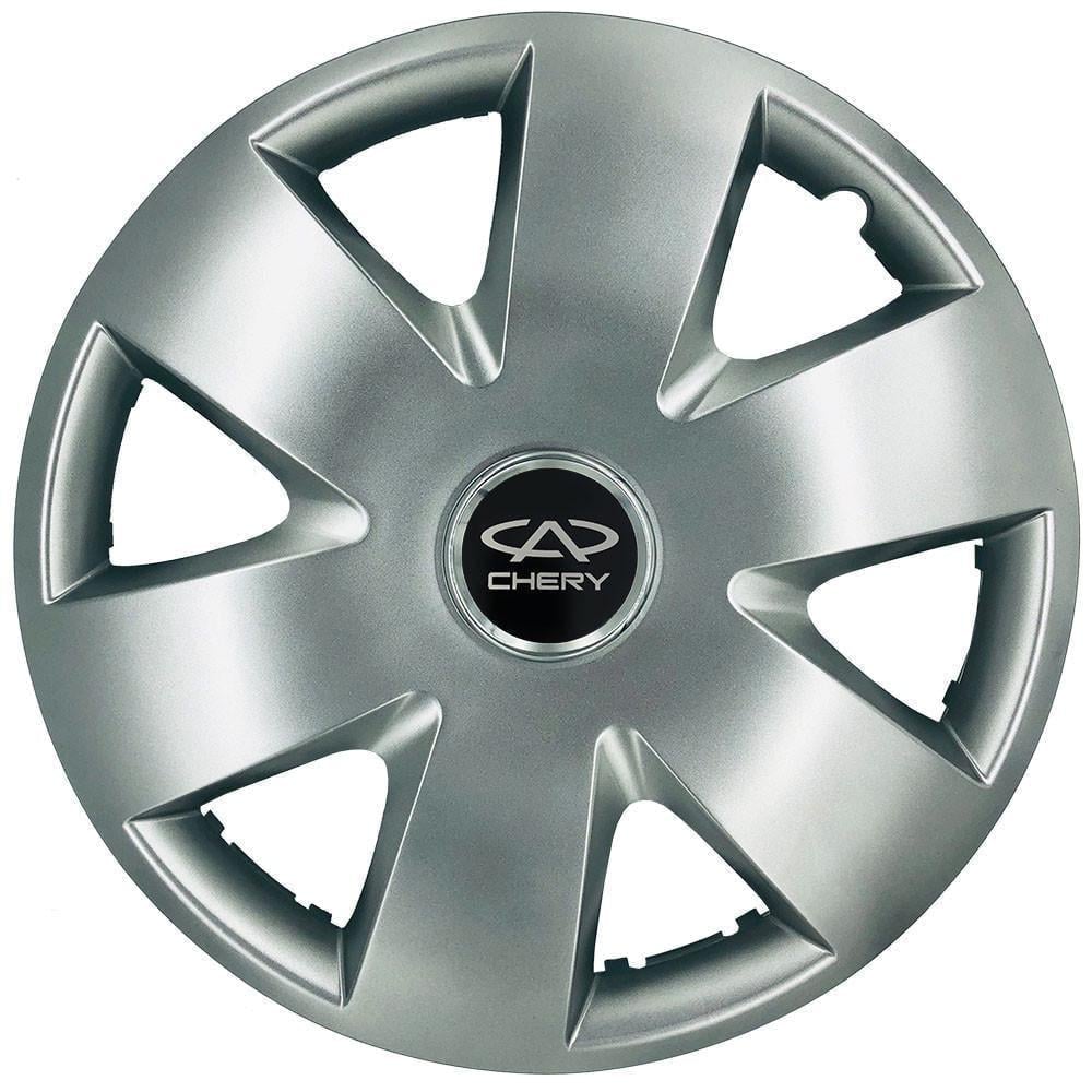 Колпаки SJS 308 с логотипом Chery R15 4 шт. Серебряный (2654557705)