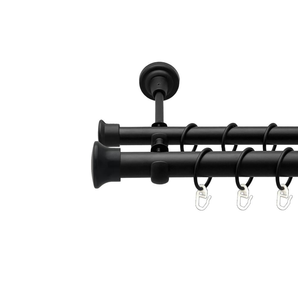 Карниз Orvit Дуо двухрядный гладкий 25/19 мм 200 см Черный бархат (00-00024545)