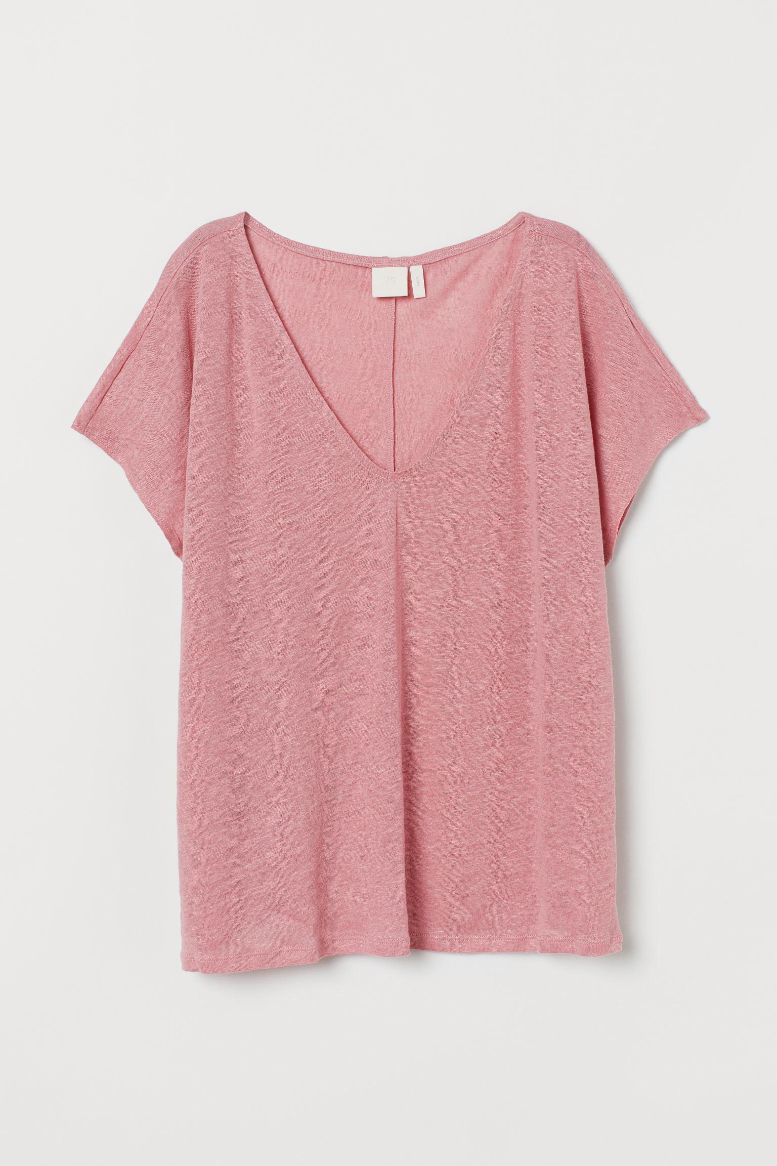 Футболка H&M XS Блідо-рожевий (18128780802)